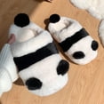 thumbnail image 1 of Pantuflas de algodón de panda para mujer, lindas zapatillas de felpa cálidas para el hogar de invierno de 24,5 cm, 1 of 3