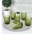 thumbnail image 4 of STP GOODS Vintage Embossed Glasses Set of 6 pcs 8.1 fl oz (240 ml) Glass Drinking Glasses Glass Tumbler Set of 6 Vintage Water Glasses Glassware for Water Cocktail, Green, 4 of 7