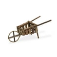 thumbnail image 2 of 22" Brown Contemporary Decorative Wooden Wheelbarrow Tabletop Decor, 2 of 6
