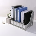 thumbnail image 5 of Deli 10.9" Matte Black Plastic 5-Tier Magazine Holder, 5 of 5