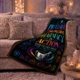 thumbnail image 6 of Pharmacy Pride Precision Compassion Motif Appreciation, Cozy Typography Art Scene, Warm Flannel Blanket for Living Room and Reading Nook, Art Lovers Graduation Gift, Fantasy Home Decor, 6 of 9