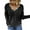 Black, variant on KZKR Women Knitted Sweaters V Neck Pullover Tops Lady Solid Casual Jumper Autumn Winter Female Long Sleeve Sweaters