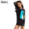 thumbnail image 2 of Traje de baño de manga larga de ángulo plano de una pieza para surfear, traje de baño para mujer con protección solar, traje de baño para buceo, 2 of 6