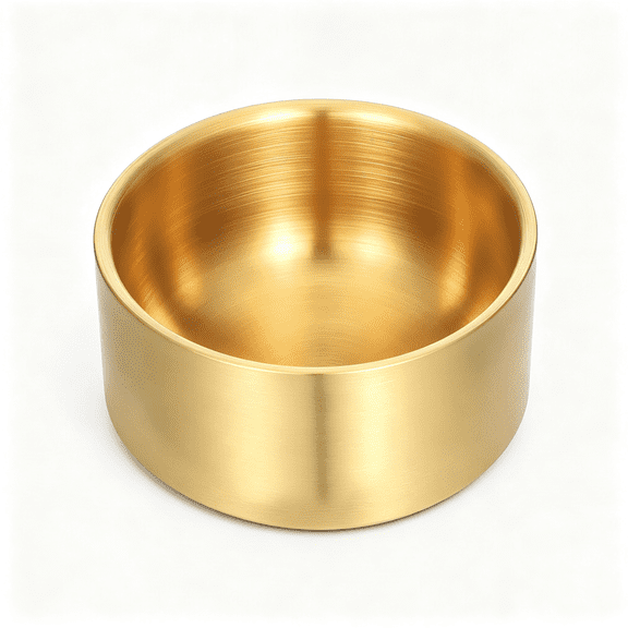 CCOCC Gold Paper Clip Holder,Gold Bowl Paperclip Holders for Desk Stainless Steel Round Bobby Pin Holders,Metal Desk Organizer Storage Bowl for Binder Small Office Bathroom Supplies