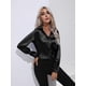 thumbnail image 4 of Blusas de Satén para Mujer, Informales, de Larga, con Botones, Elegantes, para Trabajo y Negocios Negro XL, 4 of 9