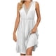 thumbnail image 5 of Puntoco Vestido De Manga Corta Con Cuello En V, Vestido De Temperamento Sin Mangas Con Cuello En V De Color Sólido Para Mujer Vestido Sin Mangas Con Cuello En V Vestido Blanco Xxxl, 5 of 5