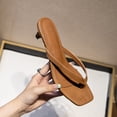 thumbnail image 5 of Heels for Women Dressy, Thong Heels, Kitten Heels for Women, Y2k Heels, Women's Kitten Heel Sandals Square Toe Slip On Flip Flop Heels 2 Inch Thong Sandals Party Dress Heeled Sandals, Coffee 7, 5 of 8