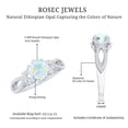 thumbnail image 5 of Rosec Jewels Genuine Opal Engagement Ring with Diamond - 6 mm Round Ethiopian Opal Ring (AAA Quality), 925 Sterling Silver, US 3.50, 5 of 9
