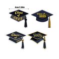 thumbnail image 3 of Class of 2025 Graduation Cap Stickers - Black Grad Hat Shape Decals for Party Decor, Candy Bags & Cards, Graduation Craft Supplies for Kids (4 Count), 3 of 7