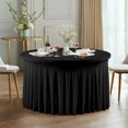 thumbnail image 4 of Spandex Round Table Cloths For 60 Inch Table, Wrinkle Free Stretchy Round Tablecloths, Washable Table Covers For Wedding Birthday Parties Banquet, 4 of 7
