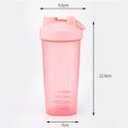thumbnail image 2 of Coctelera de proteínas, botella de agua con báscula, a prueba de fugas, taza mezcladora para gimnasio, rosa, rojo y rojo, 2 of 7