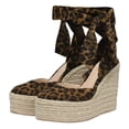 thumbnail image 3 of YDN Women Round Toe Ankle Wrap Espadrilles Sandals Platform Wedge High Heels Pumps Comfortable Date Dressy Shoes Size 13 Leopard, 3 of 5