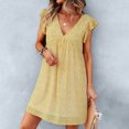 thumbnail image 1 of SMihono Summer Boho Dress for Women Plus Size Womens Loose V-neck Chiffon Printed Flying Sleeve Skirt In Spring And Summer, 1 of 8