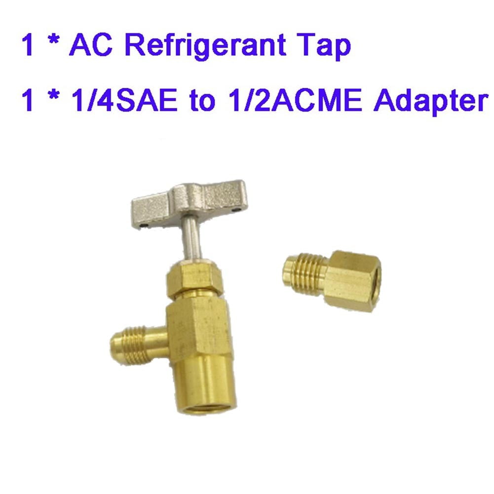 R134a Refrigerant AC Can Bottle Tap 1/2ACME Thread Alloy Adapter Opener Valve US