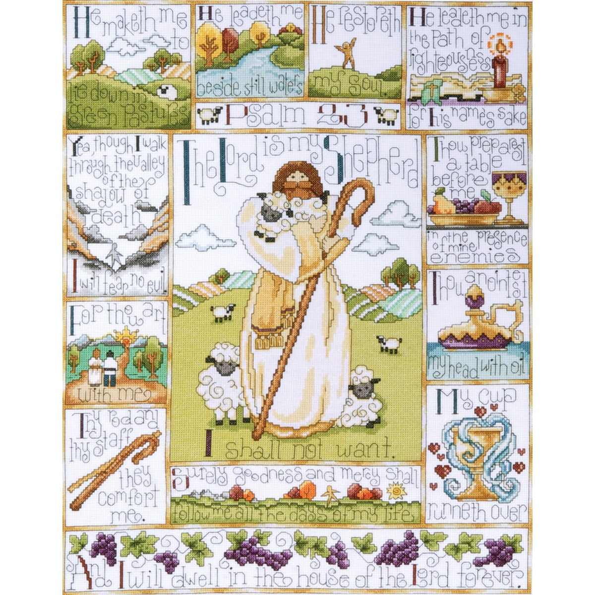 Design Works Counted Cross Stitch Kit 16"X20"-23rd Psalm (14 Count)