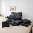 thumbnail image 6 of Feelyou Modern Fashion Camo Bedding Comforter Set 7 Pieces for Teens, Chic Camouflage Full Bedding Set, Grey Square Abstract Reversible Fitted Sheet Flat Sheet, Ultra Soft Bedroom Decor, 6 of 8