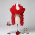thumbnail image 5 of Detachable Tulle Boa Shawl, Red Bridal Ruffle Cape, 11.81x78.74inch, 5 of 7