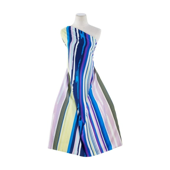 Zelouf Non Stretch Polyester Challis Print , Sewing, DIY, Crafts Fabric by the Yard, 467 Royal/purp, 3 Yard