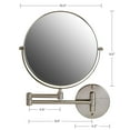 thumbnail image 4 of OVENTE 9" Wall Mount Makeup Mirror, 1X & 10X Magnifier, Adjustable Spinning Double Sided Round Reflection, Extend, Retractable & Folding Arm, Bathroom & Vanity Décor, Nickel Brushed MNLFW90BR1X10X, 4 of 9