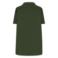 thumbnail image 5 of Tops for Men Plus Size Short Sleeve Turndown Collar Pocket Solid Color Casual Blouse Army Green XXXXL, 5 of 6