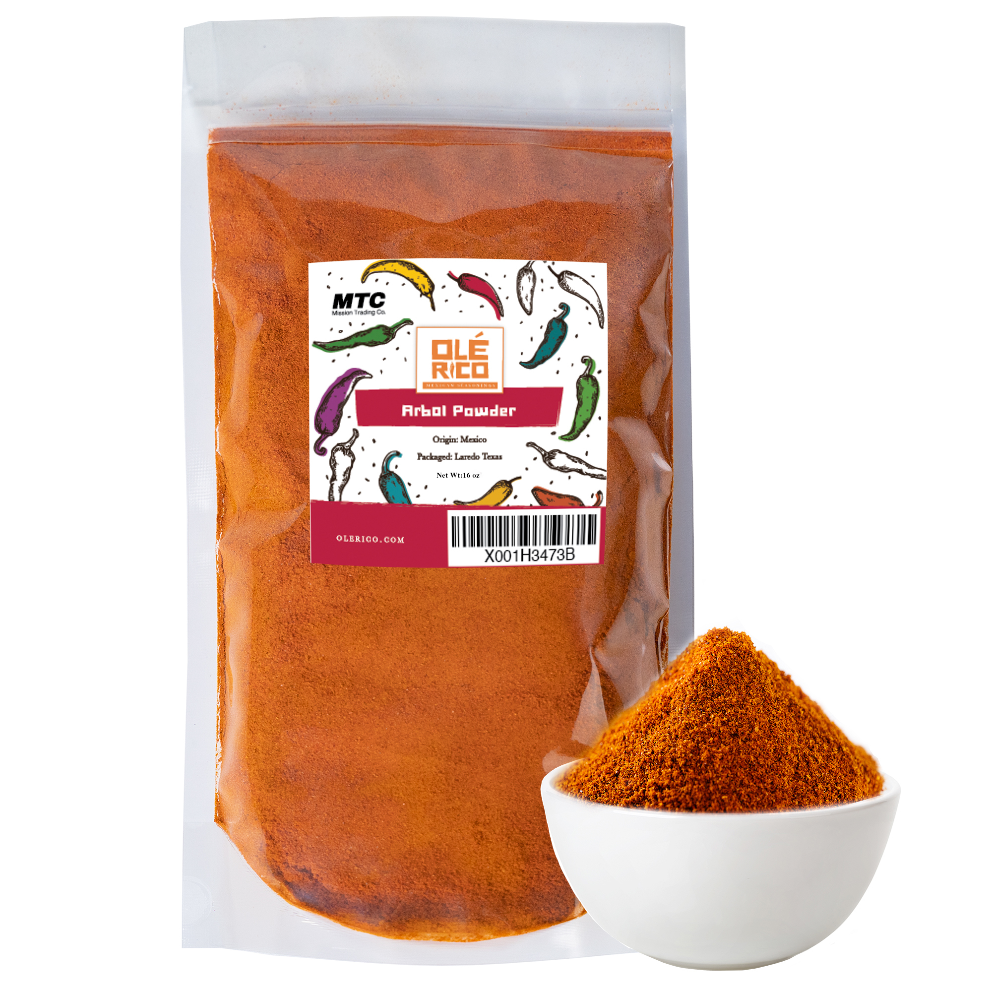 Arbol Chile Powder 16 oz Bag
