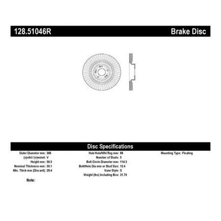 CENTRIC PARTS - CROSS-DRILLED Fits select: 2015 HYUNDAI GENESIS, 2012-2016 HYUNDAI EQUUS