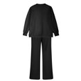 thumbnail image 6 of RYRJJ Lounge Sets for Women Sweatsuit 2 Piece Outfits Oversized Zip Up Sweatshirt Jacket Wide Leg Sweatpant Tracksuit Matching Set(Black,L), 6 of 9