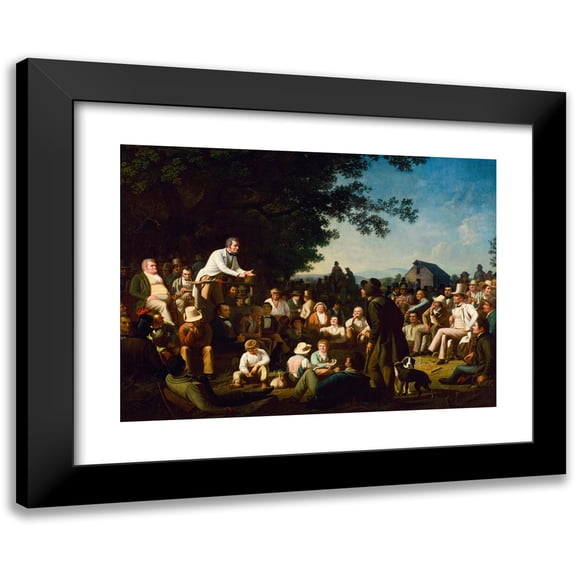 George Caleb Bingham 14x11 Black Modern Framed Museum Art Print Titled - Stump Speaking (1853-54)