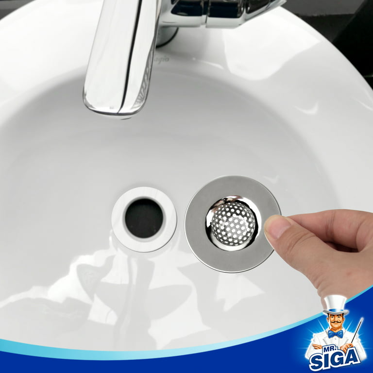 MR.SIGA Bathroom Sink Strainer, Utility, Slop, Bathtub Lavatory Sink Drain  Strainer Hair Catcher, Stainless Steel Shower Drain Strainer, 3 Pack