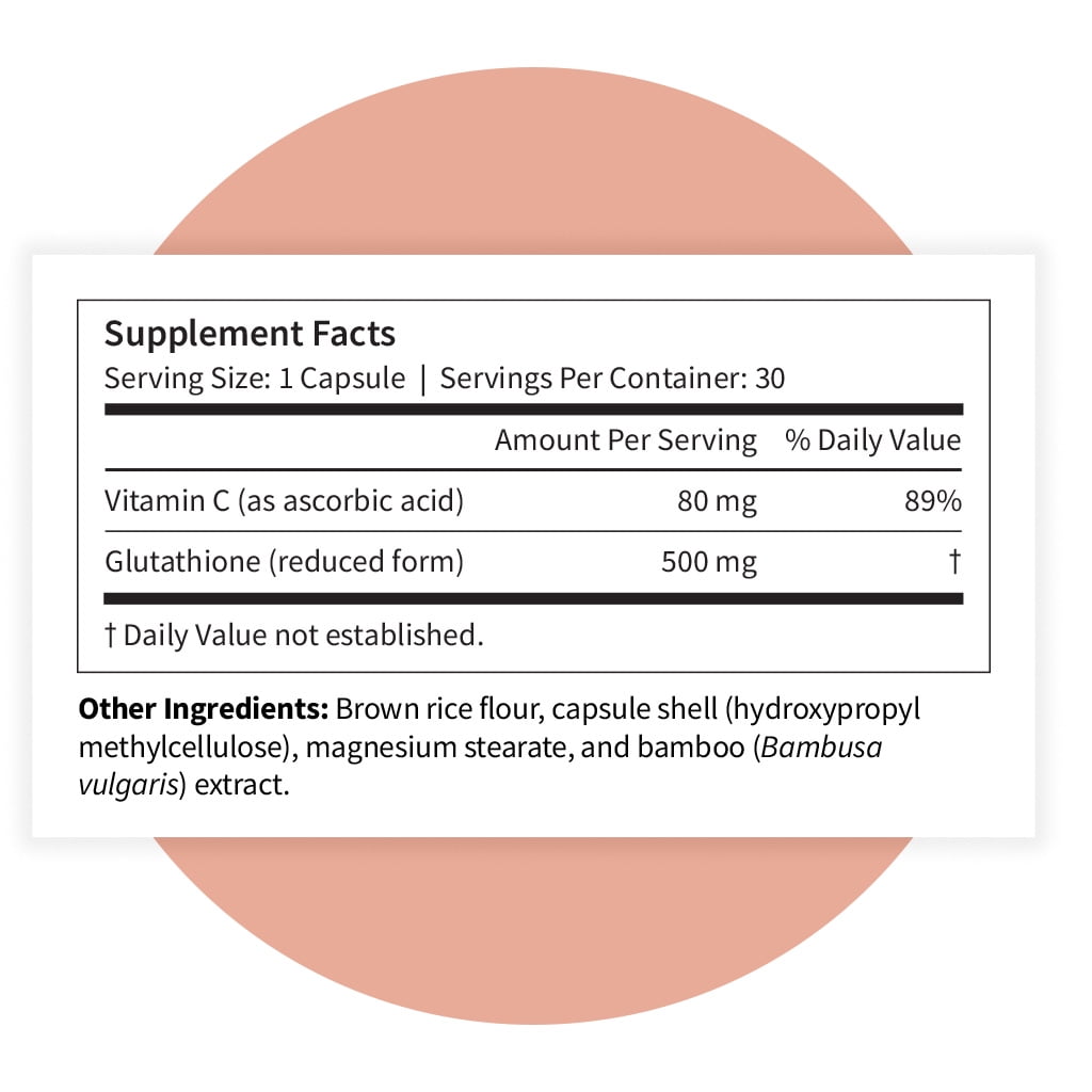 Pattern Wellness Glutathione with Vitamin C, Cell & Detox Support, 30 Count