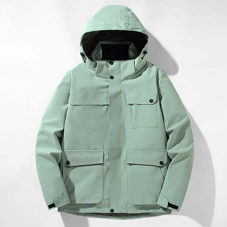 Men s Detachable Cap And Windproof Thick Three-in-one Jacket Rain Coat For Women Waterproof Outdoor Sports Warm Women Jacket Winter Mens Heavy Winter Coat Jacket