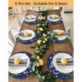thumbnail image 4 of 15 Inch Round Placemats Set of 4, Navy Blue Christmas Non Slip Heat Insulation PP Table Mats, Green Xmas Tree Snowflake Winter Washable Place Mats for Kitchen Dining Party Table Decor, 4 of 7