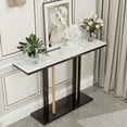 thumbnail image 2 of Wisfor Table Console en Marbre à Texture Délicate Étroite Longue Table de Sofa Présentoir de Hall, 2 of 9