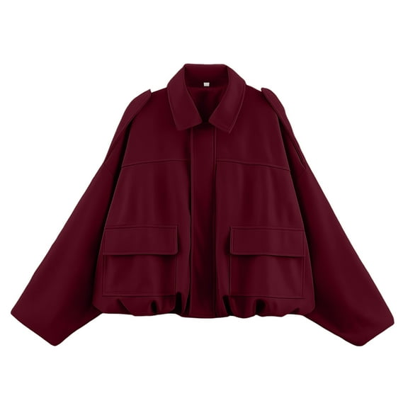 Elvqul Jacket for Women Sherpa Outerwear no Hood Casual Sweaters Womens Coat Thermal