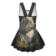 thumbnail image 5 of Uourmeti Girls' One Piece Skirted Swimsuit - American Flag & Wolf Mountain Print | Quick Dry, Stretchy Swim Dress for Beach, Pool & Vacation, 5 of 8