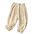 thumbnail image 5 of HVOBTTY Summer Toddler Kid's Straight Leg Long TrousersClassic Print Soft Cotton Cuffed Daily Wear Pants, 5 of 5