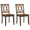 thumbnail image 2 of Duhome Rubberwood Dining Chairs Set of 2, Farmhouse Dining Room Chairs Cross Back Side Chairs for Kitchen, Walnut, 2 of 7
