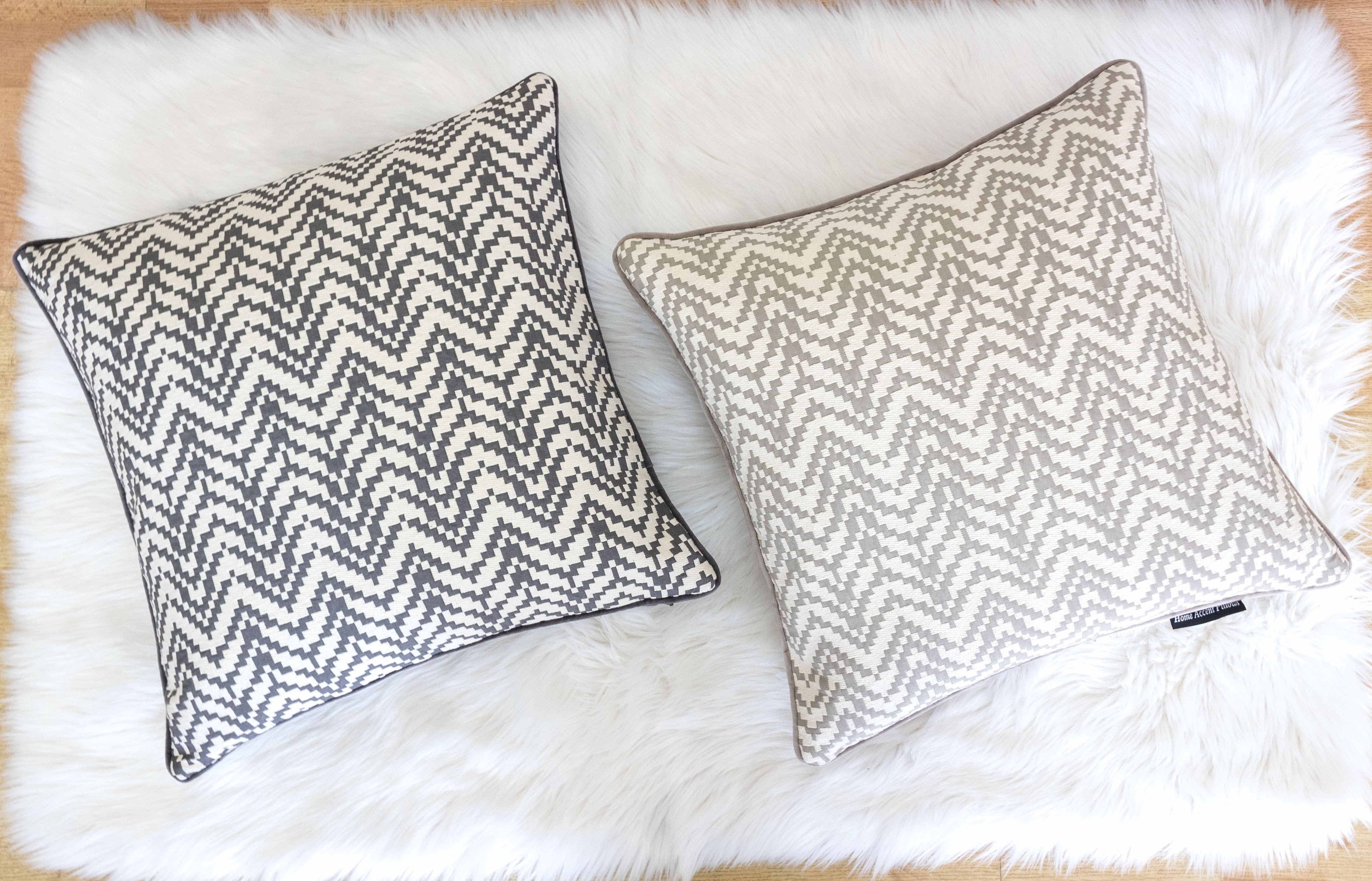 Cherie Gray Geometric Polyester 20 in. x 20 in. Throw Pillow