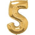 thumbnail image 2 of 35" Gold Number 5 Foil Balloon, by Way To Celebrate, 2 of 3
