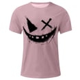 thumbnail image 4 of Blusas y camisas de manga corta con cuello redondo para hombre, blusas casuales de verano a la moda con cuello redondo y estampado para hombre., 4 of 4