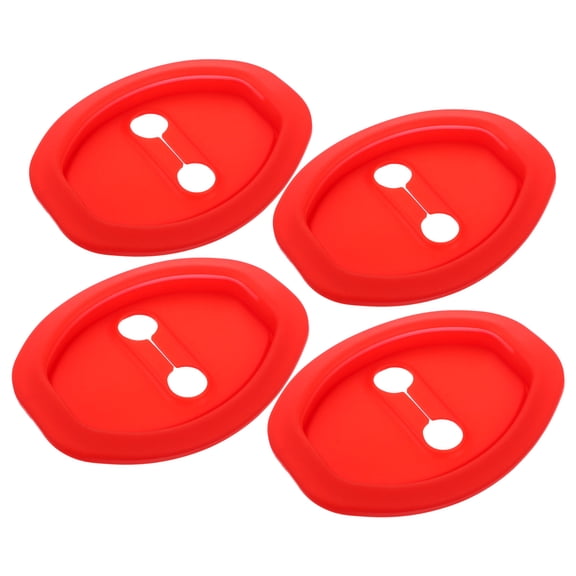 Raindrops Red Silicone Car Door Lock Latch Protector 4 Pieces Noise Reduction Covers