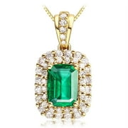 Yaoping Classic Emerald Pendant Necklaces For Women Emerald Gemstone Birthstone Necklace Anniversary Party Gifts