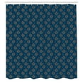 thumbnail image 3 of Ambesonne Orange Blue Shower Curtain, Oriental Flower Petals, 69"Wx70"L, Night Blue Multicolor, 3 of 5