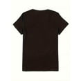 thumbnail image 2 of Chic Valentine's Day Butterfly Heart Print Casual T-Shirt for Women - Soft Polyester, Crew Neck, Short Sleeve, Machine Washable, Black with Colorful Glitter Design, Valentine's Day T-Shirts, 2 of 6