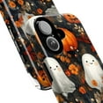 thumbnail image 2 of Halloween Ghosts Phone Case, Cute Ghost and Pumpkin Pattern, Whimsical Fall Art for iPhone 17 16 15 14 13 12 11, 2 of 6