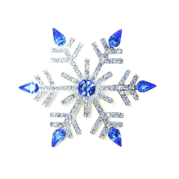 Faship Blue Big Snowflake Pin Brooch