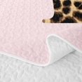 thumbnail image 5 of meiyoeat Pink Print Alphabet Quilt Full,Cheetah Bow Tie Initial Design Full Bedspread Sets For Girl,3 Pieces, 5 of 7