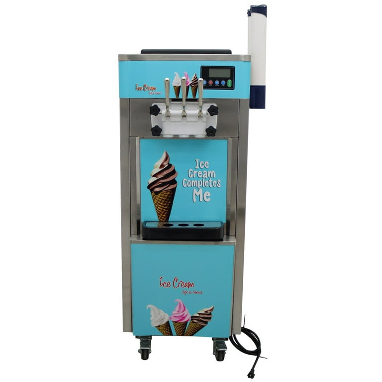 3 Flavors Commercial Soft Ice Cream Machine Stainless Steel Frozen