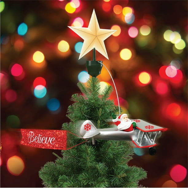 Animated Tree Topper Biplane