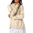 thumbnail image 1 of Suéter de cuello alto para mujer INSPIRE CHIC, tops para un guardarropa de invierno elegante, 2XL color caqui claro, 1 of 6